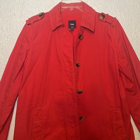 Gap Hawaiian red button front jacket size small - Picture 2 of 10